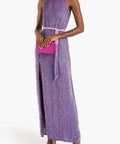 Retrofete Tzilly Belted Sequin Chiffon Maxi Dress; Violet; Size 8 - 8 / Violet - Dresses