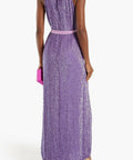 Retrofete Tzilly Belted Sequin Chiffon Maxi Dress; Violet; Size 8 - 8 / Violet - Dresses