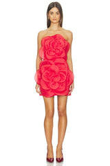 Leo Lin Floret Mini Dress Scarlet view 1