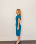 RoksandaBlueCrepeMidiDesignerDressHire