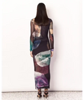 Romy Gemstone Long Sleeve Mesh Maxi Dress Black Multi Size AU 12 - 12 / Multi - Dresses