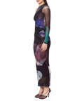 Romy Gemstone Long Sleeve Mesh Maxi Dress Black Multi Size AU 12 - 12 / Multi - Dresses
