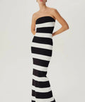 Ronny Kobo Lehua Knit Dress Black and White Stripe - 6 / Multi - Dresses