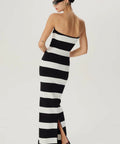 Ronny Kobo Lehua Knit Dress Black and White Stripe - 6 / Multi - Dresses