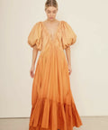 Rooh Collective Birthday Gown in Orange Ombrè - Dresses