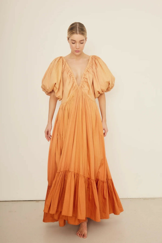 Rooh Collective Birthday Gown in Orange Ombrè - Dresses