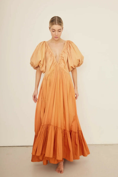 Rooh Collective Birthday Gown in Orange Ombr | Passion For Fashion