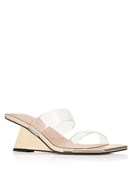 Lana Wilkinson Bambi Wedge Gold Metallic Leather