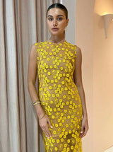Rumer The Label Rosella Midi Dress in Yellow view 4