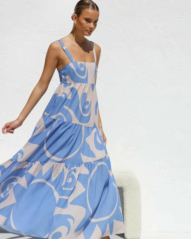 Runway Scout Reeves Maxi Dress in Blue - Dresses