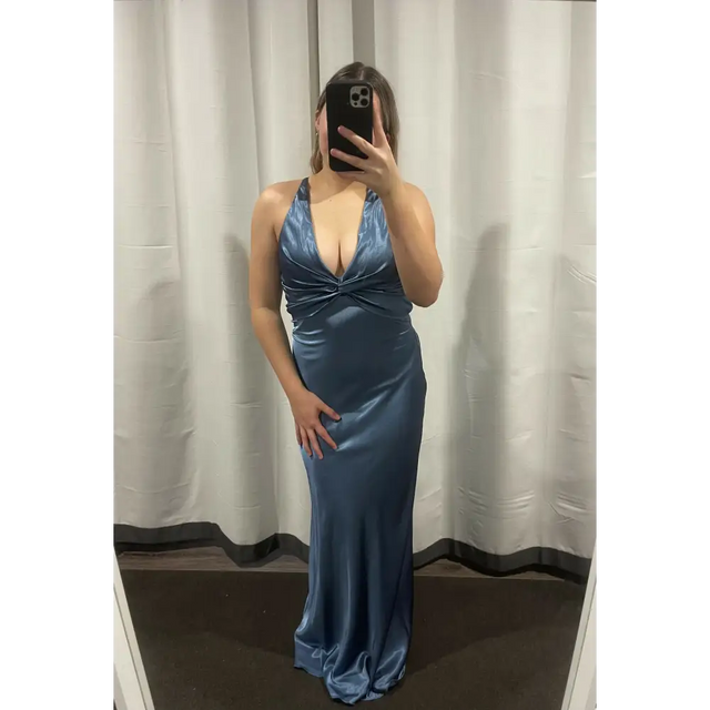Ruth Tarvydas Blue Goddess Gown - 12 / Blue - Dresses
