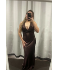 Ruth Tarvydas Brown Goddess Gown - 10 / Brown - Dresses