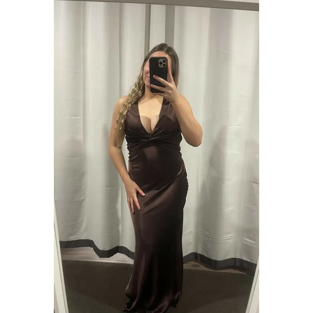 Ruth Tarvydas Brown Goddess Gown - 10 / Brown - Dresses