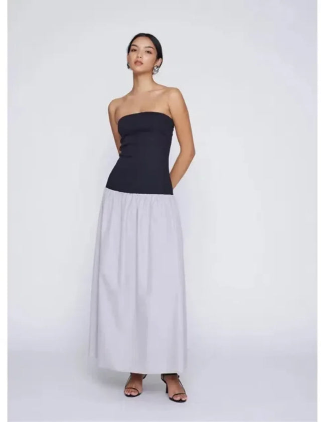 Anna Quan Amyra Strapless Midi Dress Grey Dove