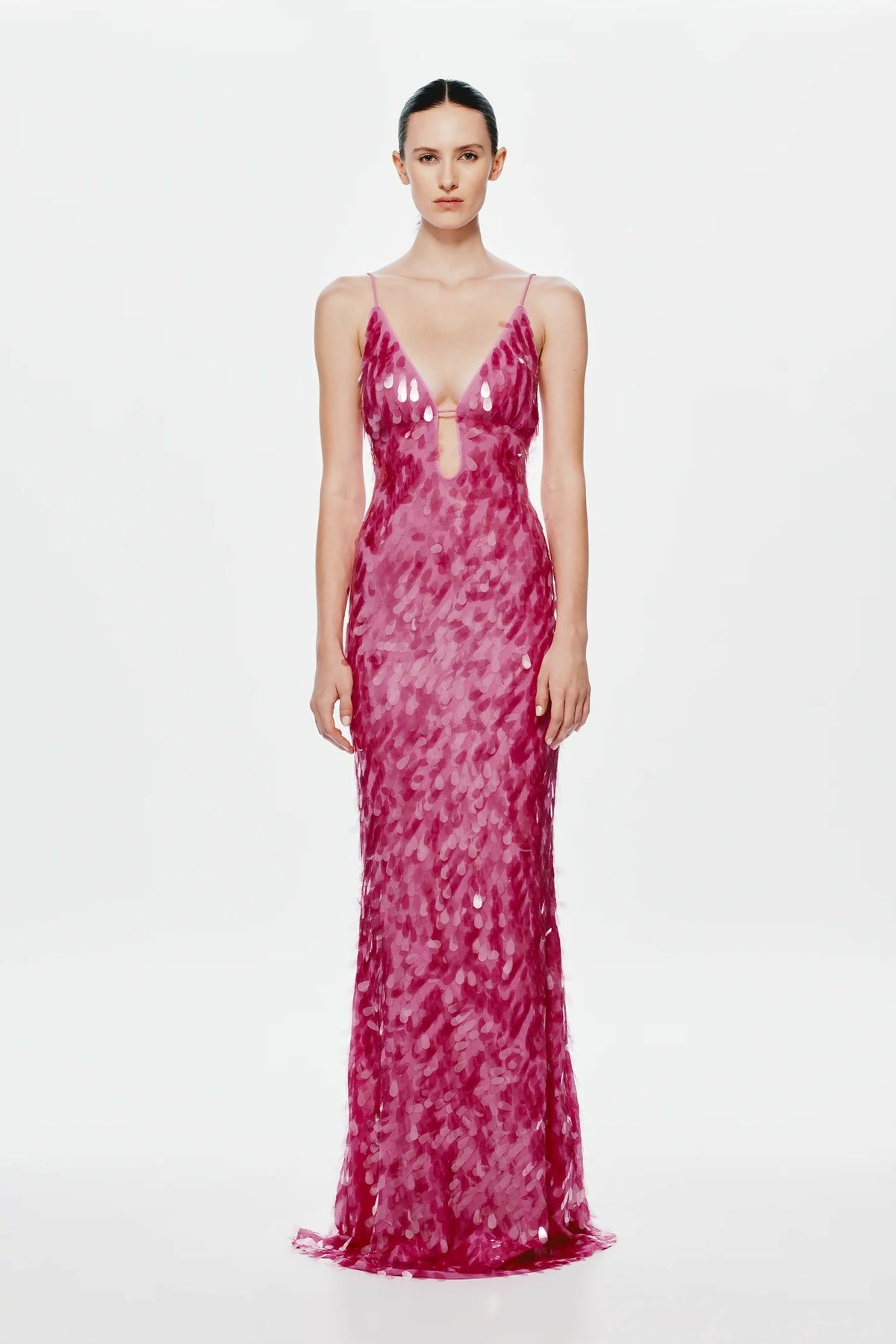 MISHA The Sapphire Sequin Dress - Fuchsia – designer dress hire