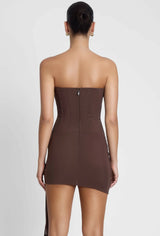 Leau Mira Mesh Corset Mini Dress Chocolate Brown Size S / AU 8 view 4