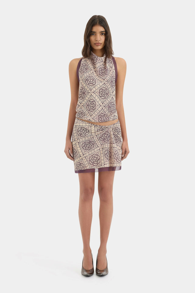 Sir the Label Mireli Halter Scarf Set Rose Parquet