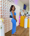 San Sloane Adrian Rib Midi - 6 / Blue - Dresses