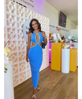 San Sloane Adrian Rib Midi - 6 / Blue - Dresses