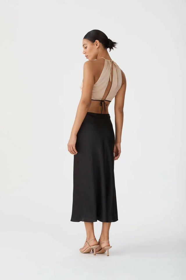 San Sloane Selene Midi Dress Black/Brown Size 8 / S - 8 / Multi - Dresses