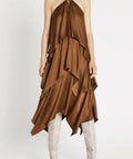 Sass & Bide Brown Sugar Silk Slip Dress Brown Size 10 - 10 / Brown - Dresses