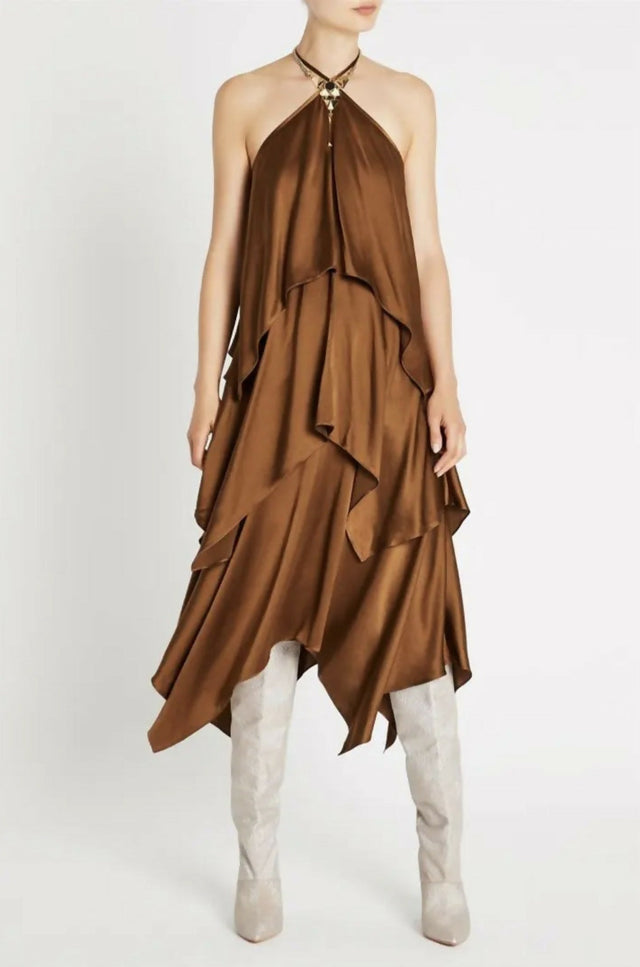 Sass & Bide Brown Sugar Silk Slip Dress Brown Size 10