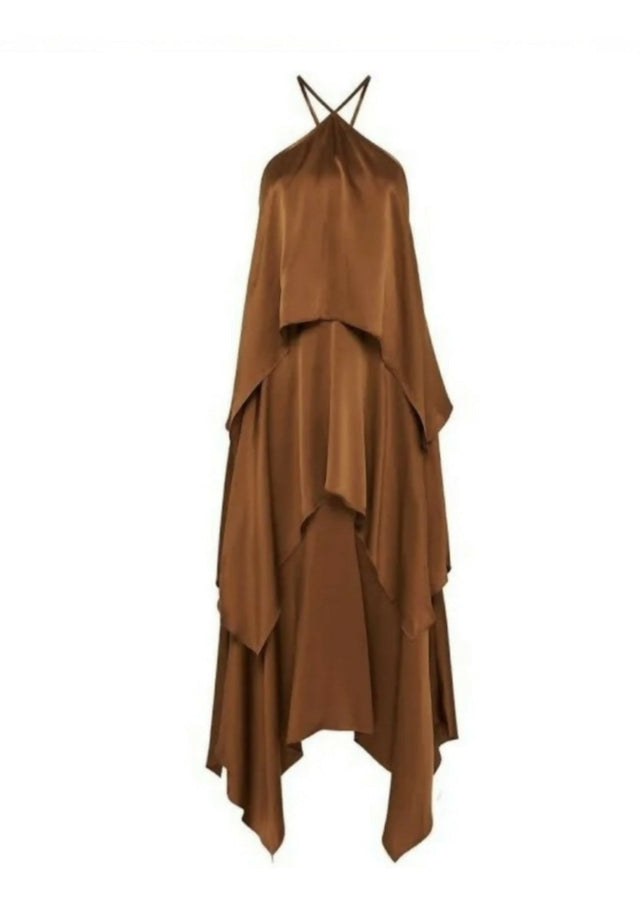 Sass & Bide Brown Sugar Silk Slip Dress Brown Size 10