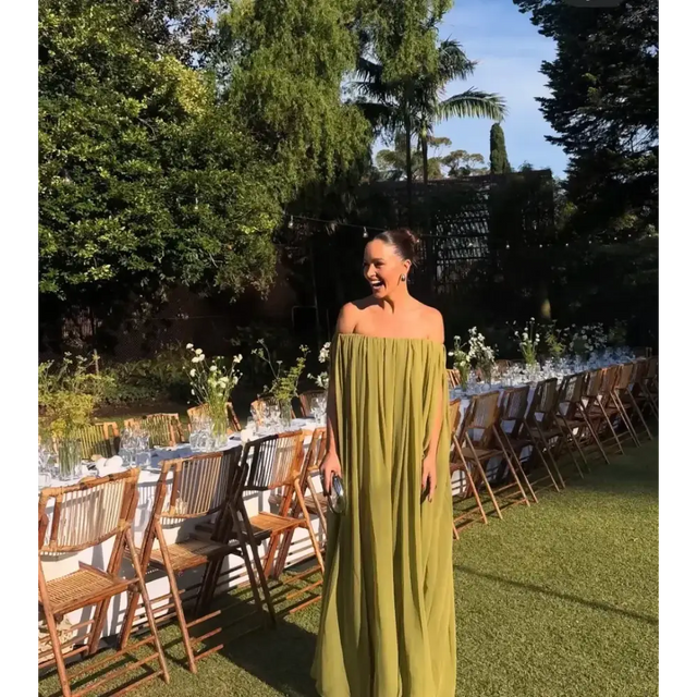 Sass & Bide Claret Maxi Dress Olive Green Size AU 6