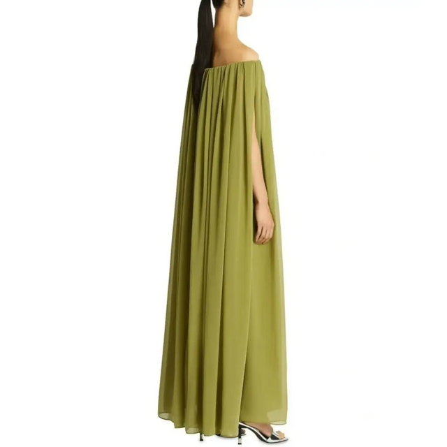 Sass & Bide Claret Maxi Dress Olive Green Size AU 6
