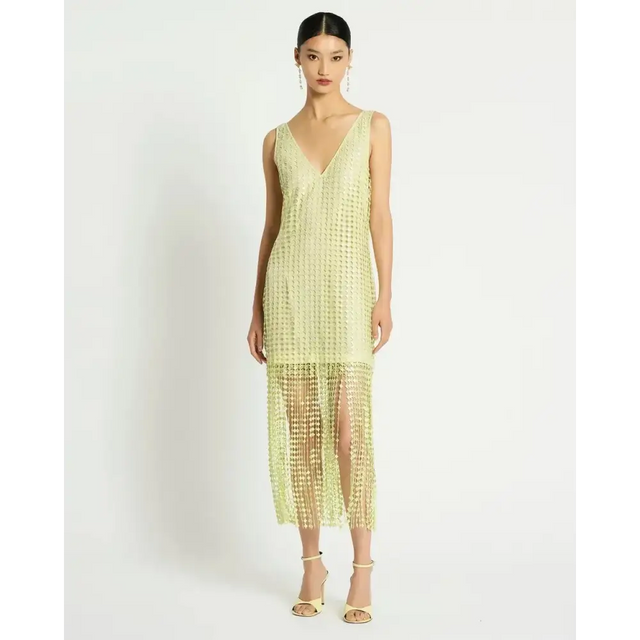 Sass & Bide Pinnacle Lace Midi Dress Lime Size 10 - 10 / Green - Dresses