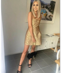 Scanlan Theodore Brocade Dress - 6 / Gold - Dresses
