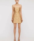 Scanlan Theodore - Scanlan Theodore Brocade Dress in Gold