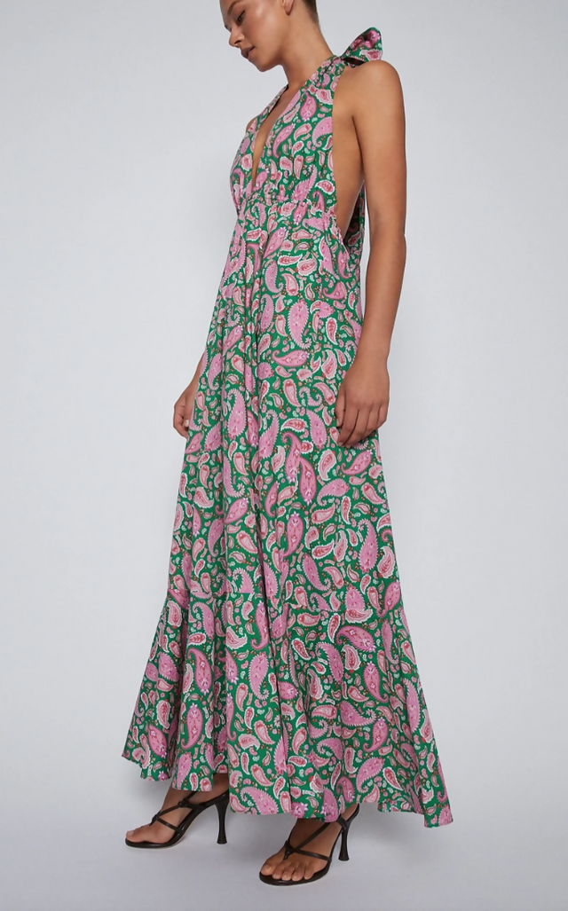 scanlan_theodore_cotton_paisley_halter_dress_kelly_green_size_8_scanlan_theodore_pink