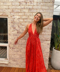 Scanlan Theodore Cotton Paisley Halter Dress - Red - 10 / Red - Dresses