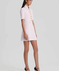 Scanlan Theodore - Scanlan Theodore Crepe Knit Button Collar Dress in Pale Pink Size AU 8
