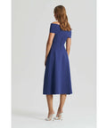 Scanlan Theodore Crepe Knit Cold Shoulder Midi Dress Royal Blue Size Large / AU 12 - 12 / Blue - Dresses