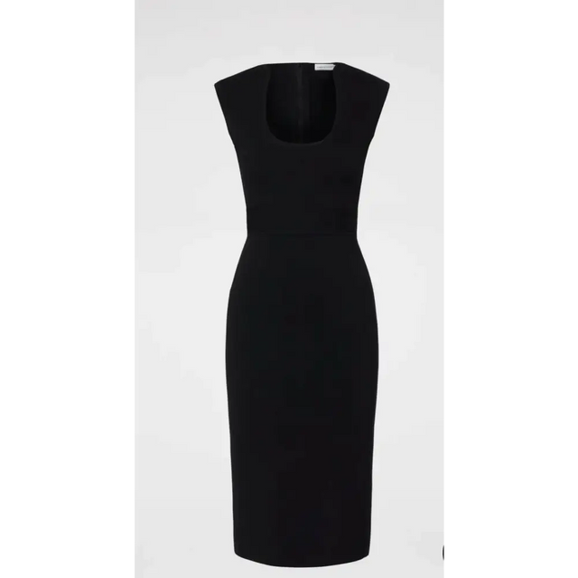 SCANLAN THEODORE Crepe Knit Scoop Neck Dress - 8 / Black - Dresses