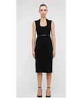 SCANLAN THEODORE Crepe Knit Scoop Neck Dress - 8 / Black - Dresses