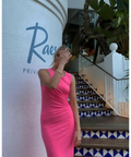 Scanlan Theodore Italian Mesh Gathered Dress - 6 / Pink - Dresses
