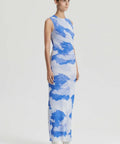 Scanlan Theodore Italian Watercolour Dress Blue White Italian Watercolour - Dresses
