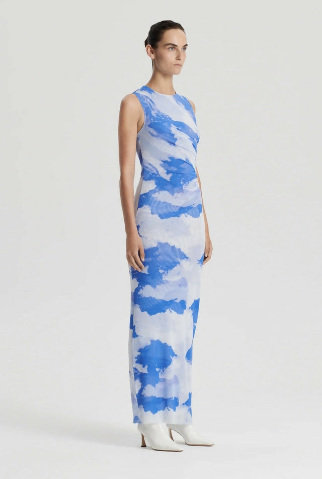 Scanlan Theodore Italian Watercolour Dress Blue White Italian Watercolour - Dresses