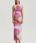 Scanlan Theodore Italian Watercolour Print Dress Pink Tan Size 10 - 10 / Multi - Dresses