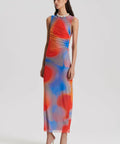 Scanlan Theodore Italian Watercolour Print Dress Blue/Red - Dresses