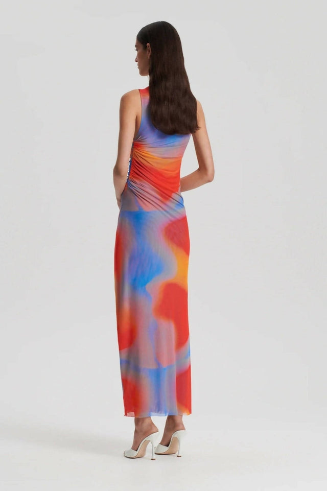 Scanlan Theodore - Scanlan Theodore Italian Watercolour Print Dress in Blue Red