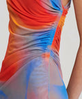 Scanlan Theodore Italian Watercolour Print Dress In Multi Size 8 10 - Dresses