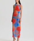Scanlan Theodore - Scanlan Theodore Italian Watercolours Tangerine Mesh Dress