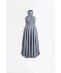 Scanlan Theodore Linen Printed Halter Dress - 6 / Blue - Dresses