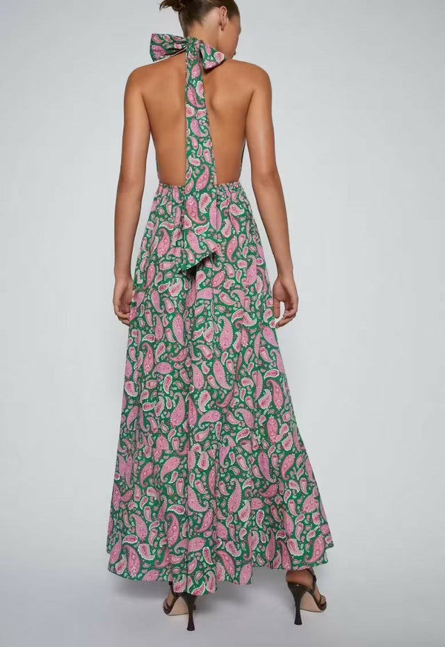 Scanlan Theodore Paisley Halter Maxi Dress - 10 / Print - Dresses