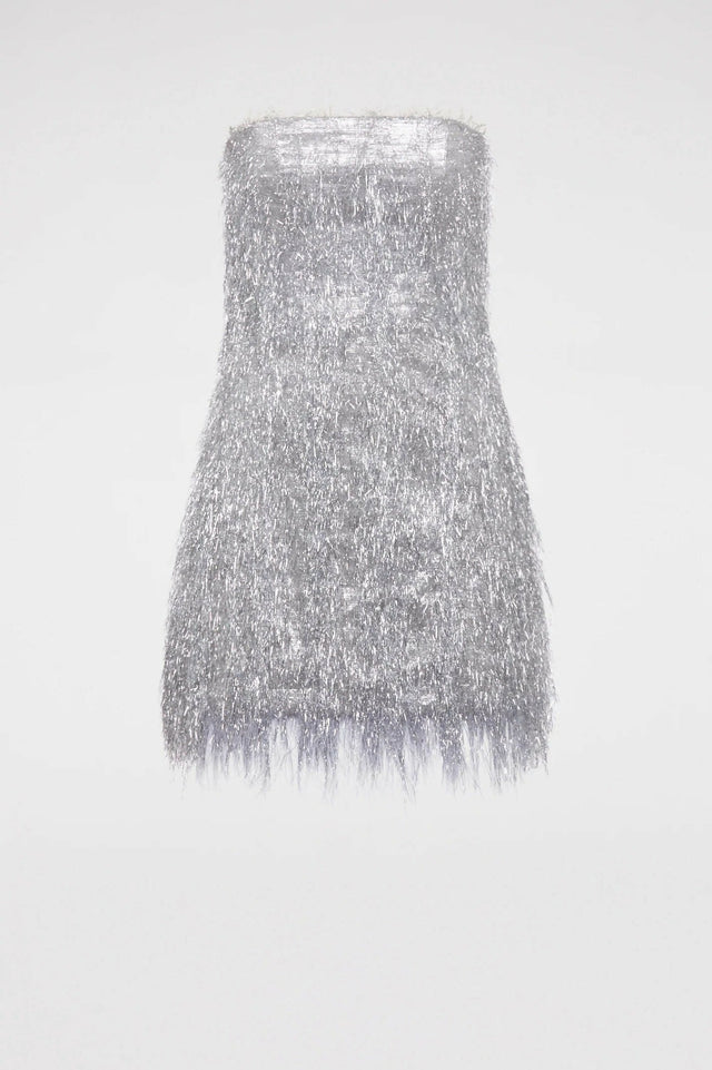 Scanlan Theodore Silver Tinsel Mini Size 10 - 10 / Silver - Dresses