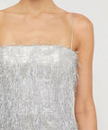 Scanlan Theodore Silver Tinsel Mini Size 10 - 10 / Silver - Dresses
